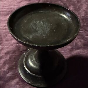 Pottery Barn Black Pillar Candle Holder